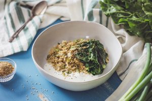 SAVORY OATS WITH YOGURT AND SWISS CHARD