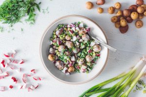 BABY POTATO SALAD WITH SOUR CREAM, LEMON, AND DILL