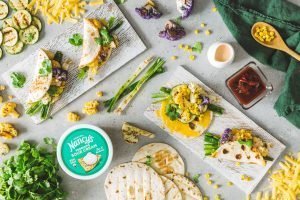 SUMMER VEGGIE QUESADILLAS WITH CHIPOTLE SOUR CREAM